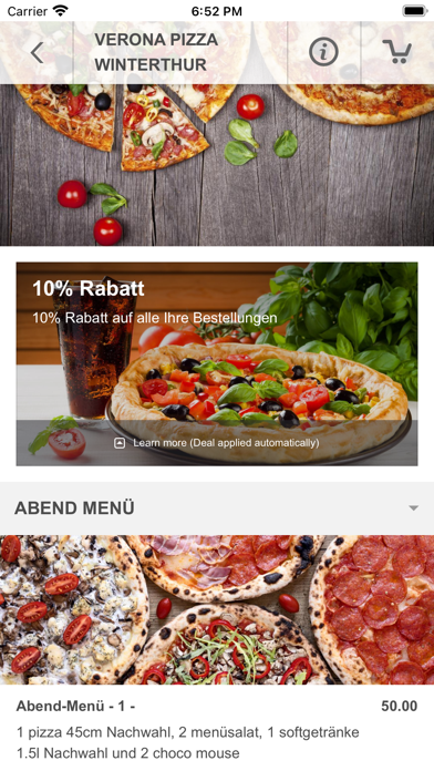 Verona Pizza Winterthur Screenshot