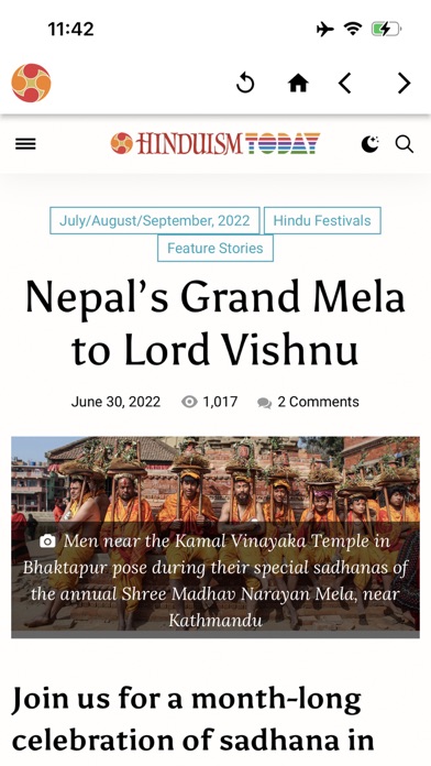 Hinduism Today Screenshot