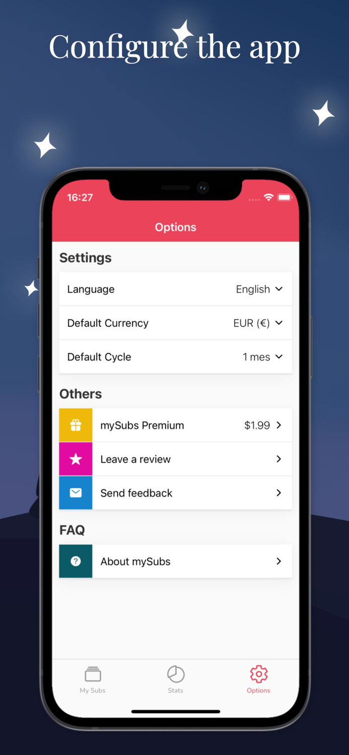 mySubs - Track subscriptions