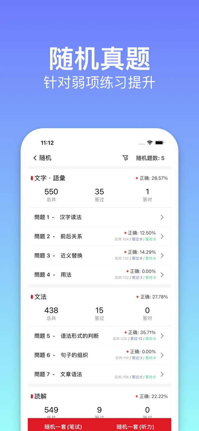 烧饼日语-JLPT日语能力考试备考刷题