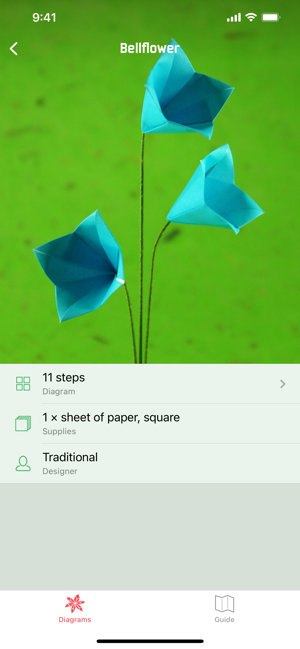 Captura de pantalla de flors d'origami