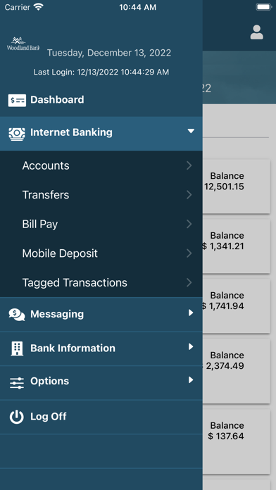 Woodland Bank Mobile Banking Screenshot