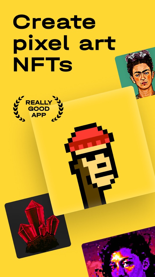 #1. PIX: NFT pixel art from photo (iOS) Podle: Nikita Velichko