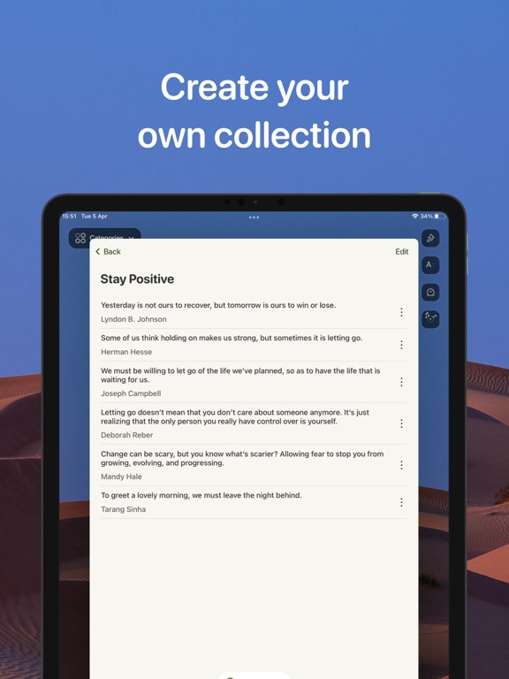 Positive: Inspirational Quotes iPad screenshot 6 - Health & Fitness app