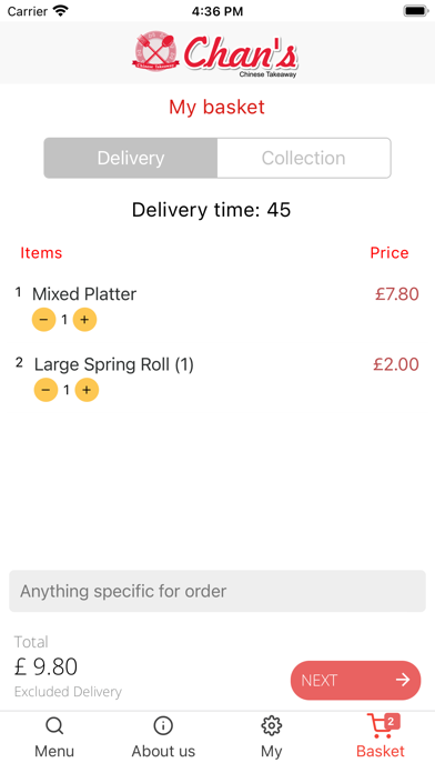 Chan's  Chinese Takeaway Screenshot