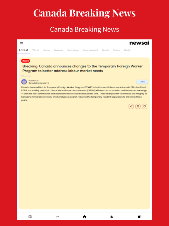 Canada Breaking News iPad screenshot 3 - Magazines & Newspapers app