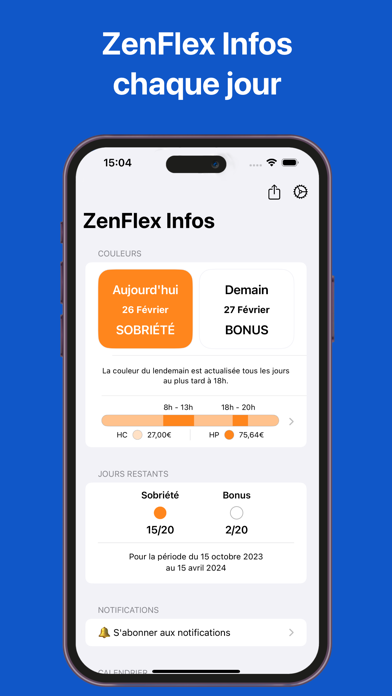 Zen Flex Infos du Jour EDF Screenshot