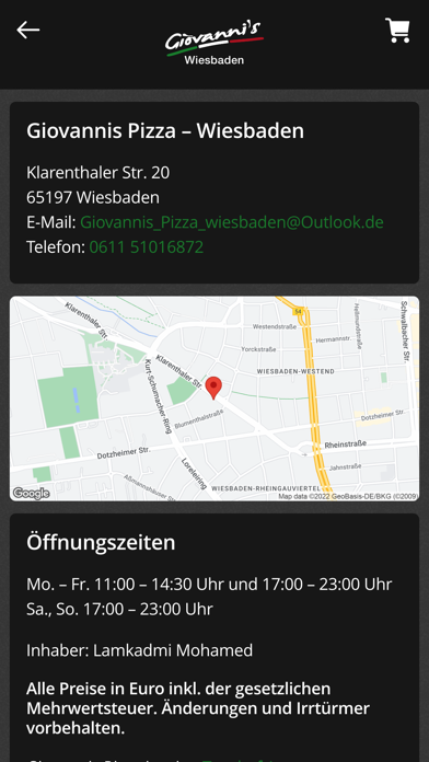 Giovannis Pizza Wiesbaden Screenshot