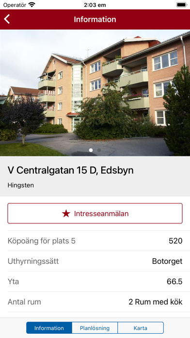 AEFAB Bostadsapp Screenshot