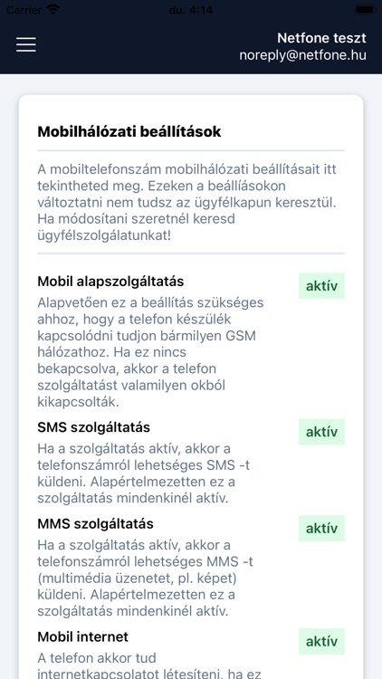 Netfone Ügyfélkapu screenshot-6