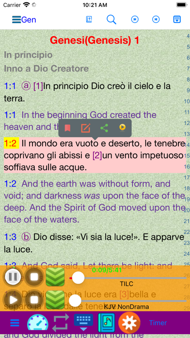 Screenshot #1 pour Italiano Inglese Audio  Bibbia