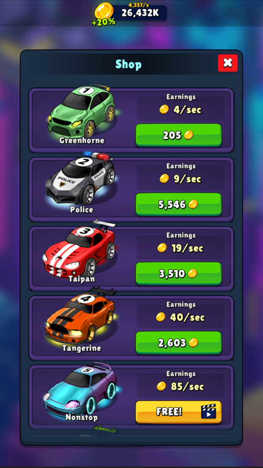 #4. Merge Neon Cars - Merging game (iOS) Bởi: NOXGAMES s.r.o.