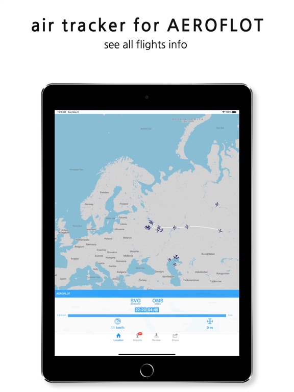 Tracker For Aeroflot iPad screenshot 4 - Travel app