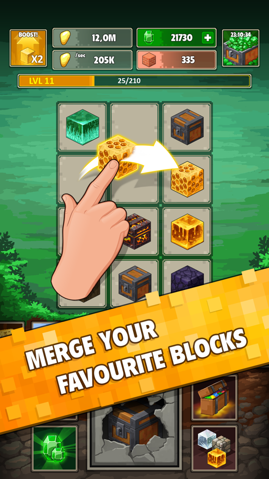 #7. Minetap 3D: Idle-Merge RPG (iOS) By: Geeky House FZ-LLC