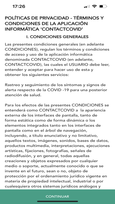 CONTACT COVID Screenshot