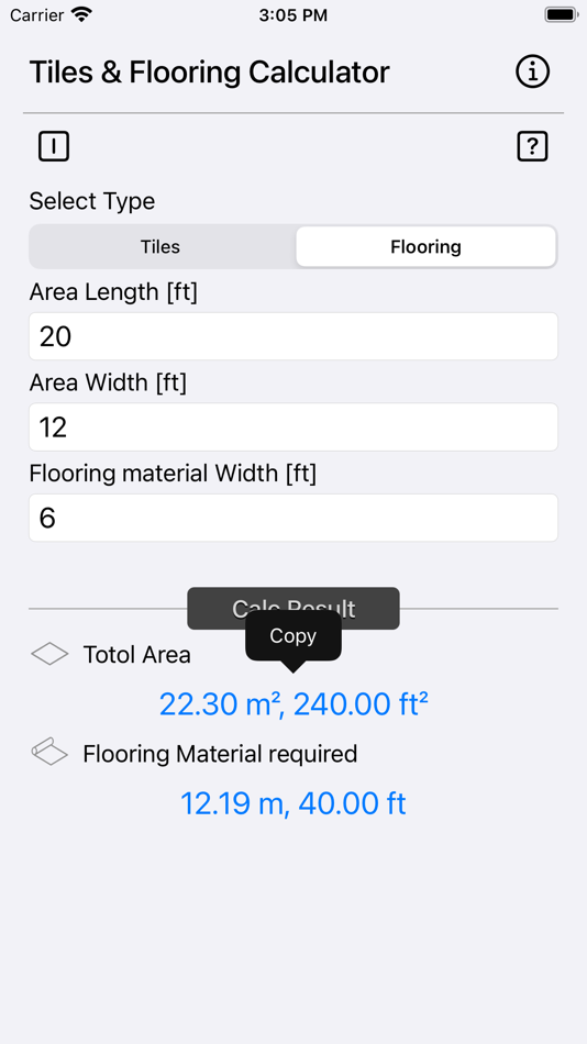 #7. Tiles and Flooring Calculator (iOS) By: Heng Jia Liang