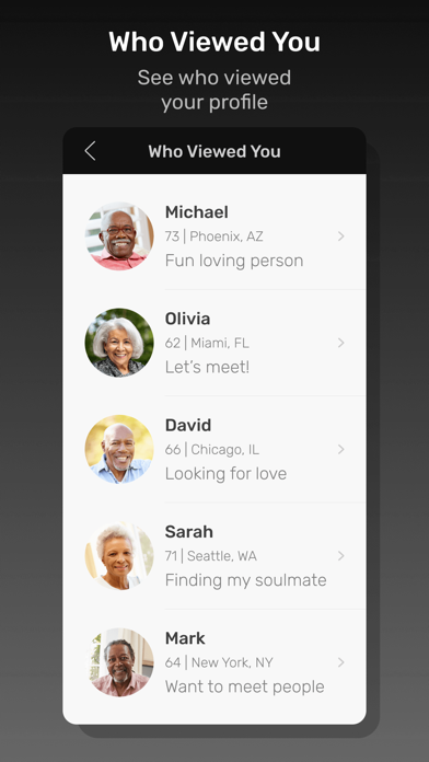 Black Senior Personals App Screenshot
