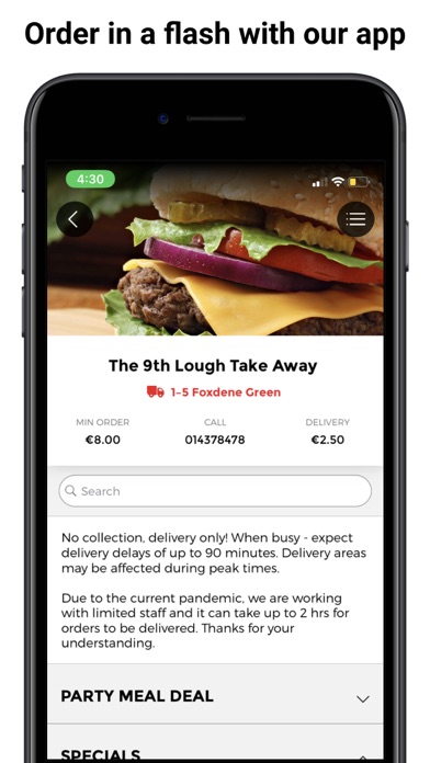 The 9th Lough Take Away App Screenshot