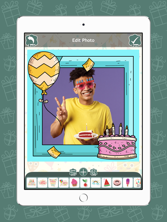 Happy Birthday Photo Frames * iPad screenshot 5 - Entertainment app