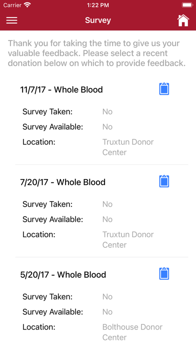Houchin Community Blood Bank Screenshot