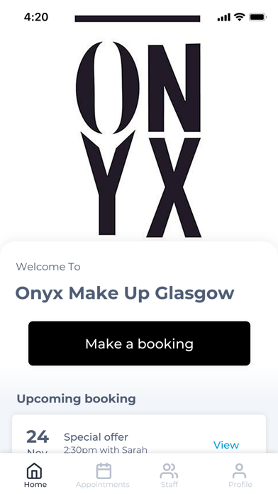 Onyx Make Up Glasgow Screenshot