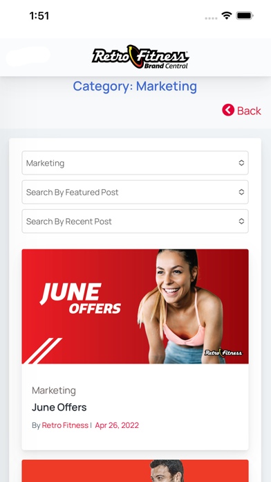 Retro Fitness Brand Central Screenshot