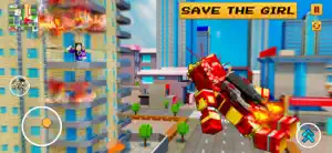 Superhero Block City Robot War screenshot #2 for iPhone