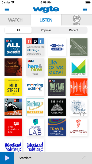 WGTE App Screenshot