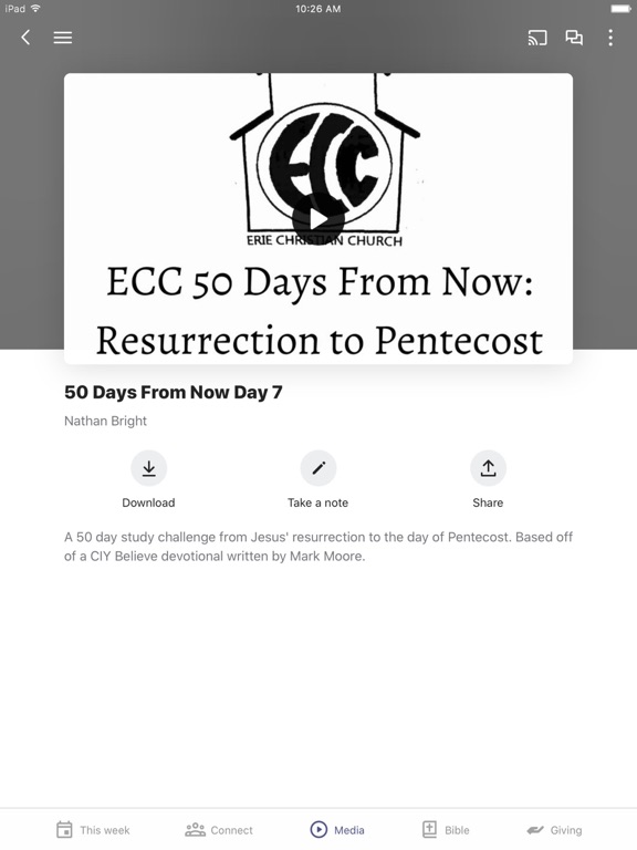 Erie Christian Church iPad screenshot 3 - Education app