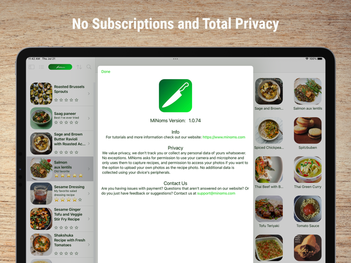 MiNoms Recipe Organizer