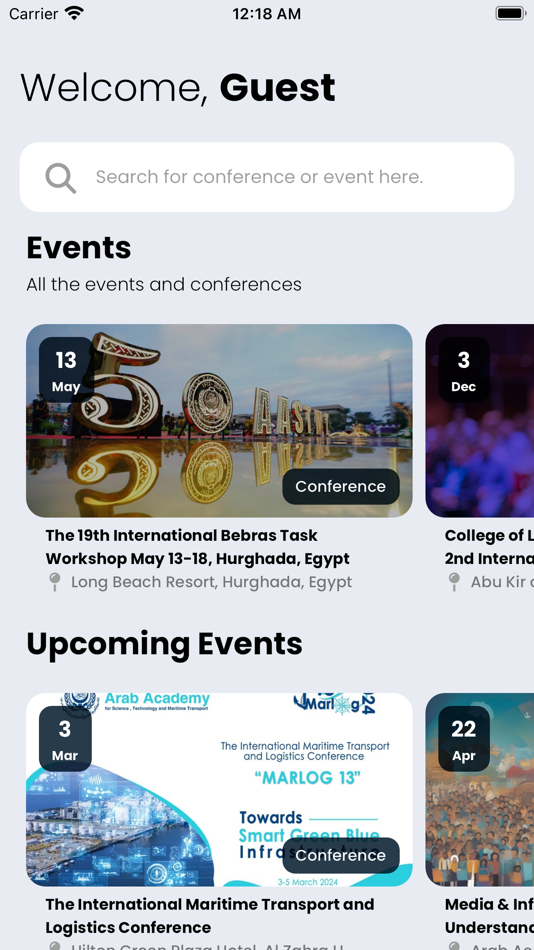 #1. AASTMT Events (iOS) By: Arab Academy for Science, Technology and Maritime Transport