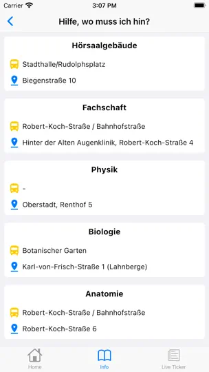 Screenshot von Uni Marburg OE FB20 auf dem iPhone 4