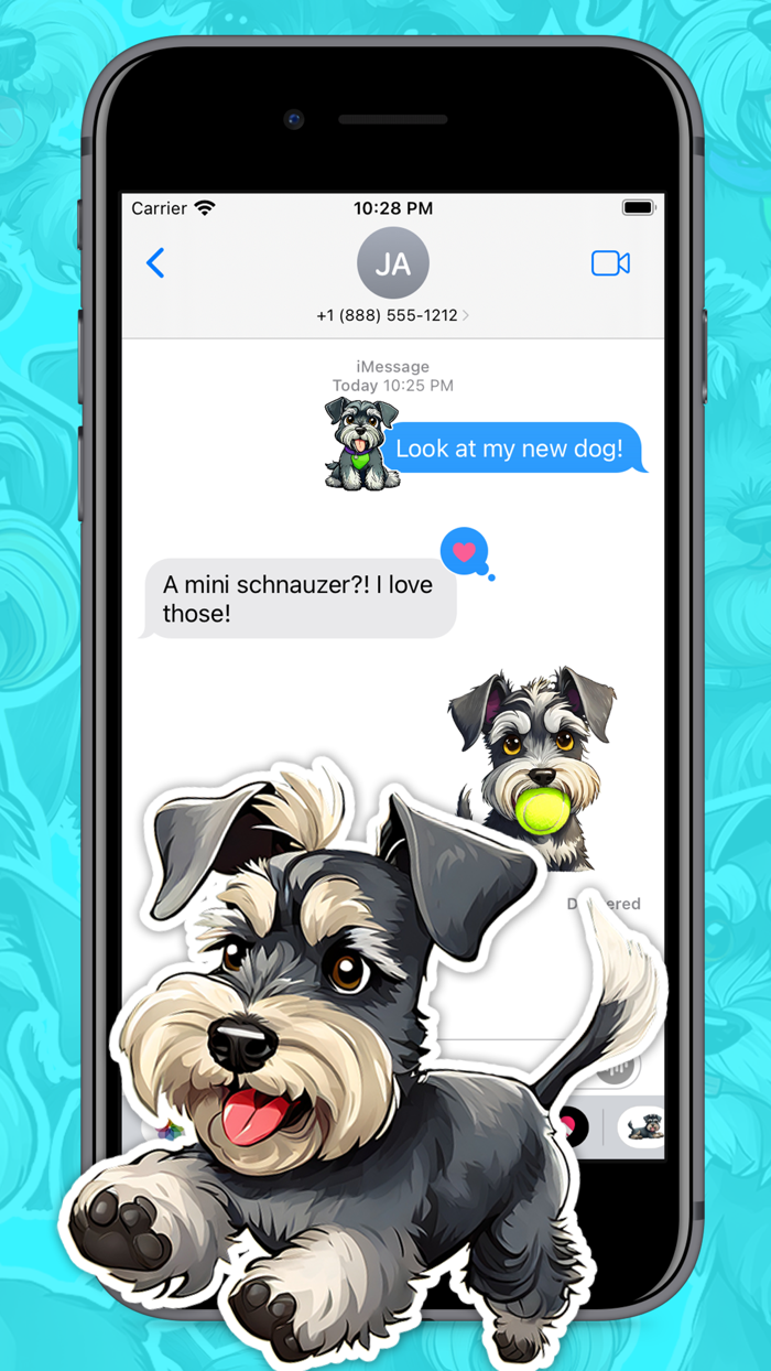 Cute Schnauzers Stickers