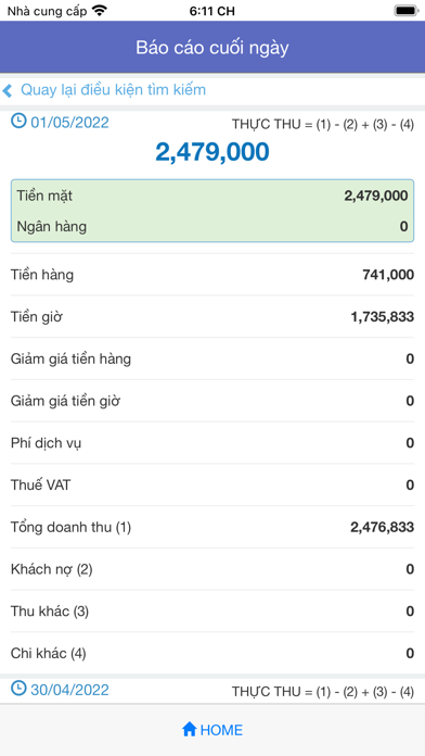 PhuongNamSoft Report Screenshot