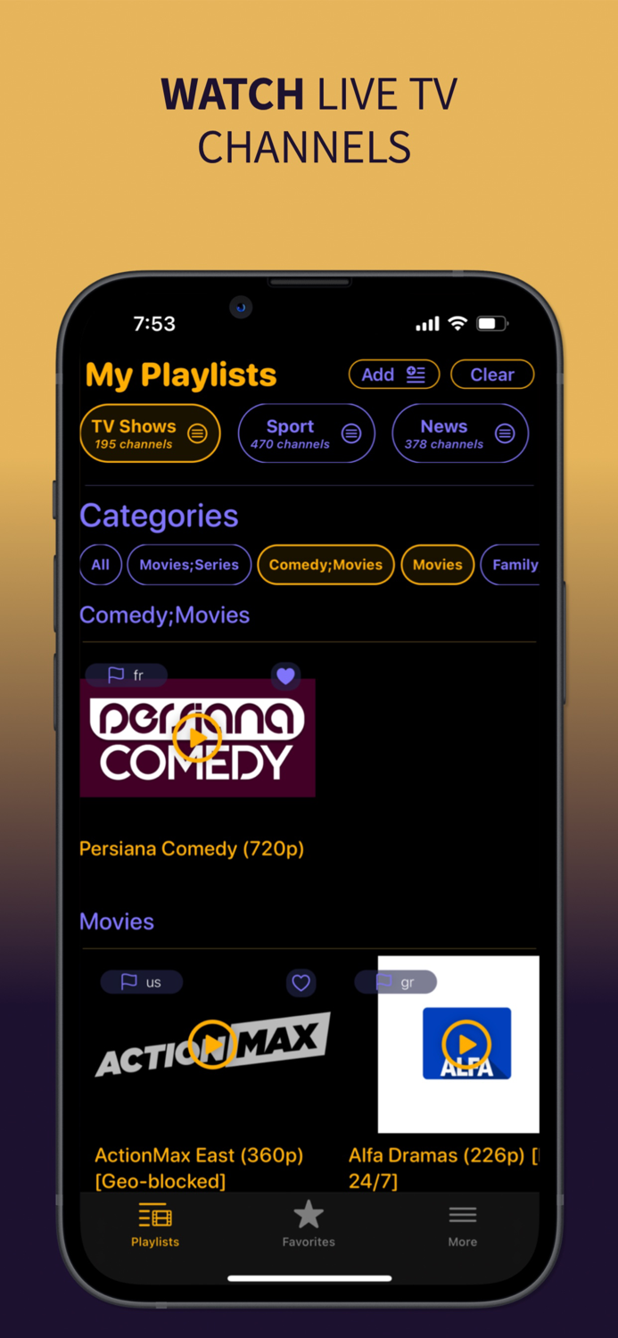 Watch Live TV - IPTV Player
