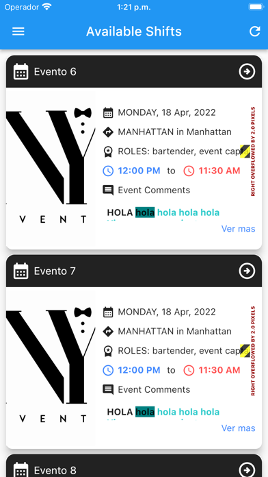 NYE Staffing Screenshot