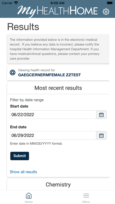 MyHealthHome - Oracle Health Screenshot