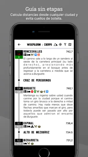 Captura de pantalla de Wise Pilgrim Camino Francés en iPhone 2