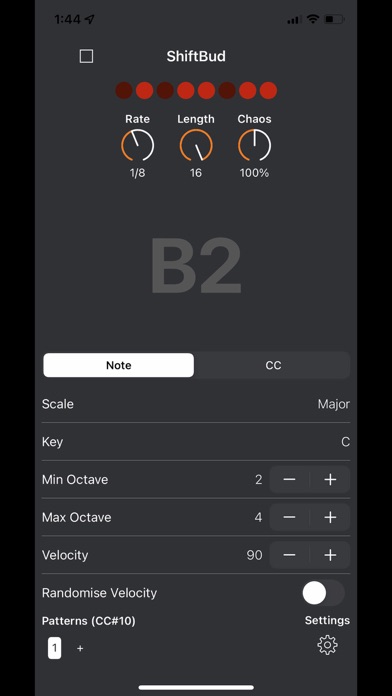 ShiftBud Generative MIDI AUv3 Screenshot