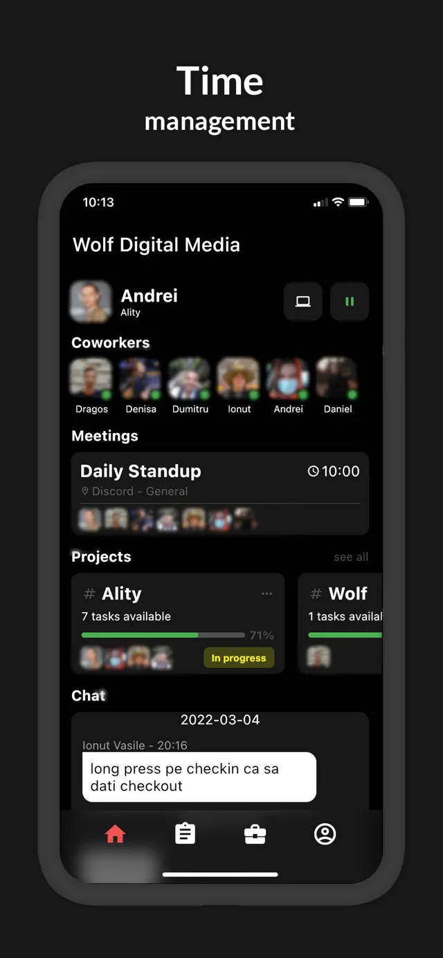 Time Management Screen