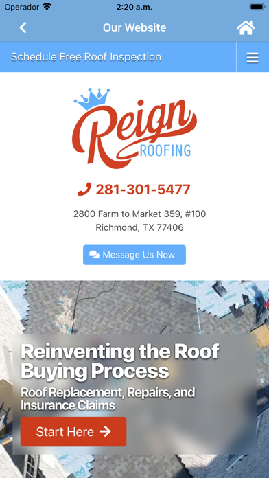 Reign Roofing Screenshot