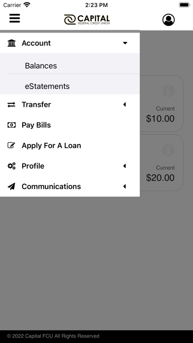 Capital FCU Mobile Banking Screenshot
