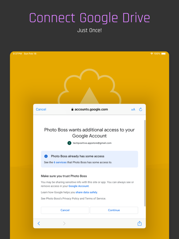 Photo Boss for Google Drive iPad screenshot 1 - Productivity app