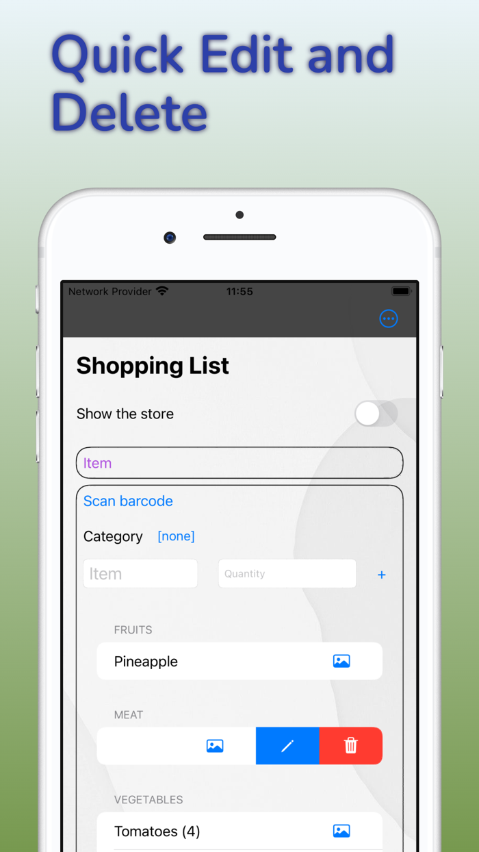 Shared Family Shopping List.