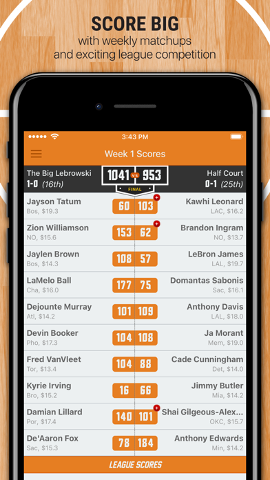H2H Fantasy Basketball Screenshot
