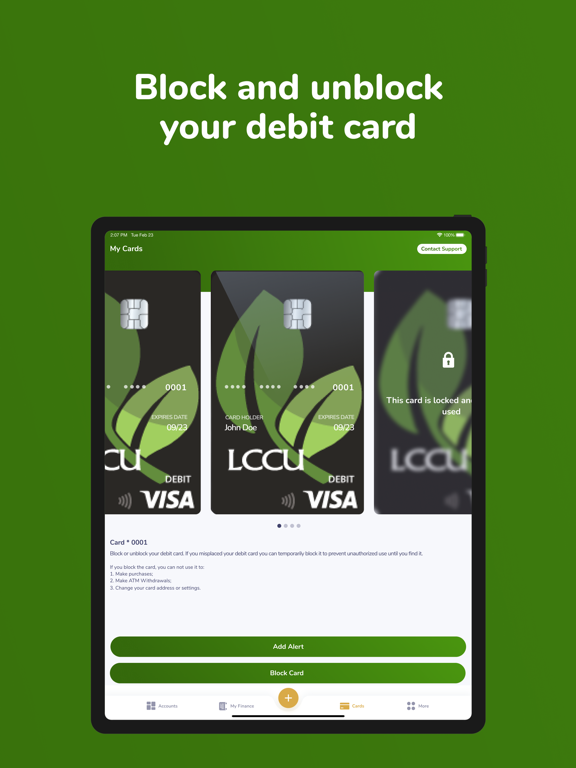 LCCU Mobile Banking iPad screenshot 3 - Finance app