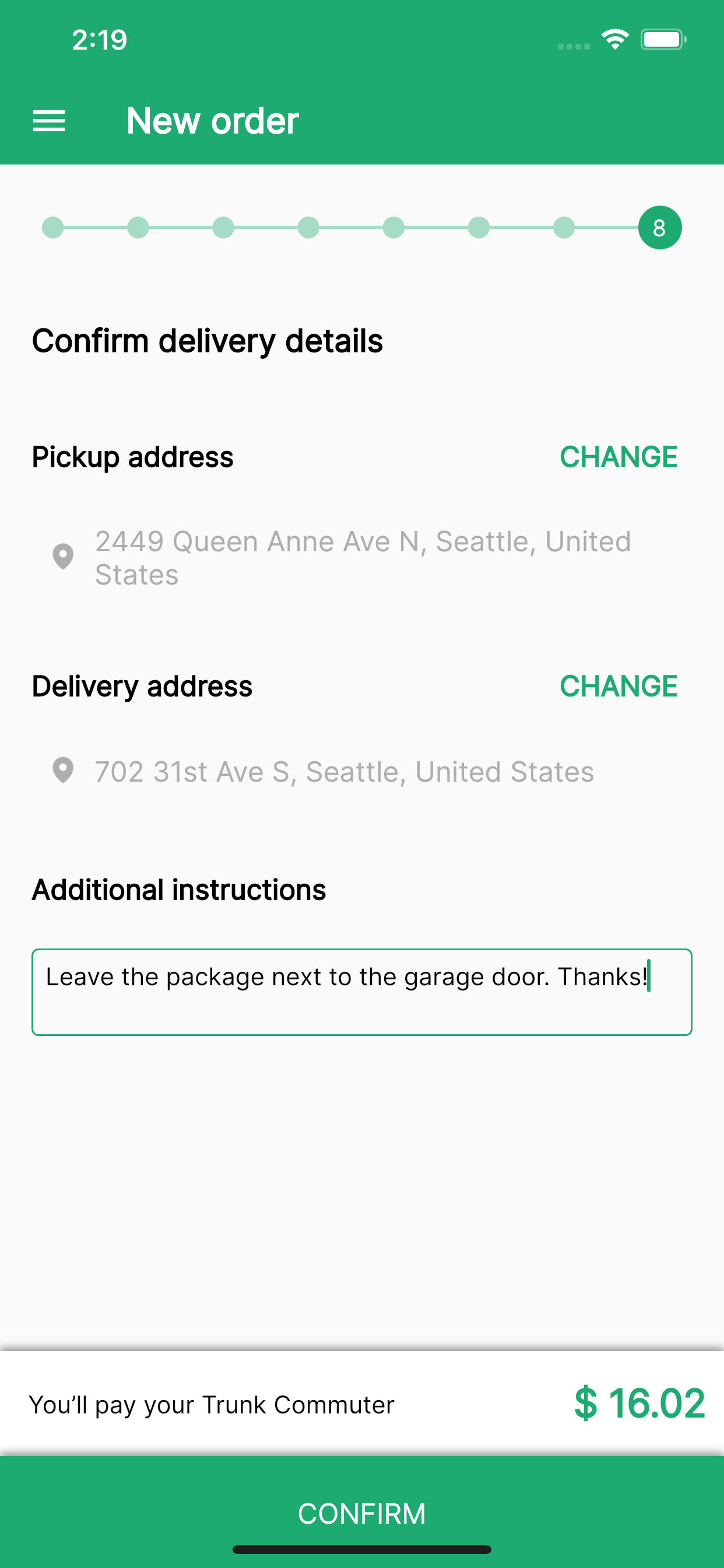 Trunk Deliveries