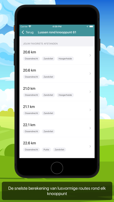 De knooppuntenapp Screenshot