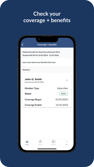 Dean Health Plan Member Screenshot
