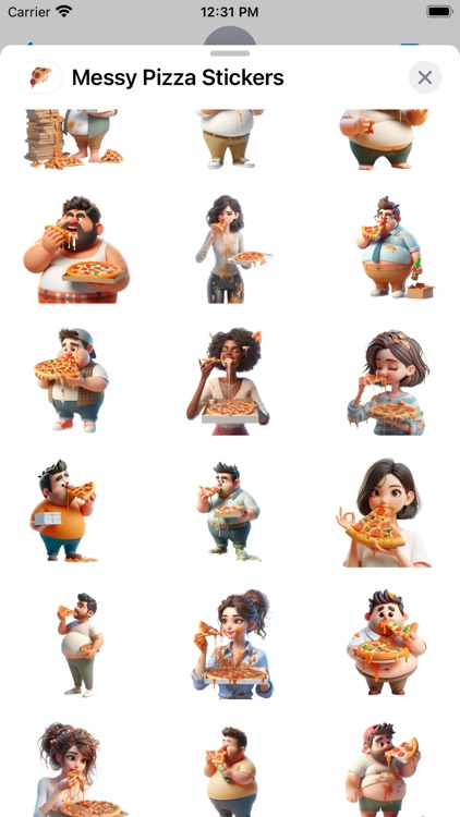 Messy Pizza Stickers